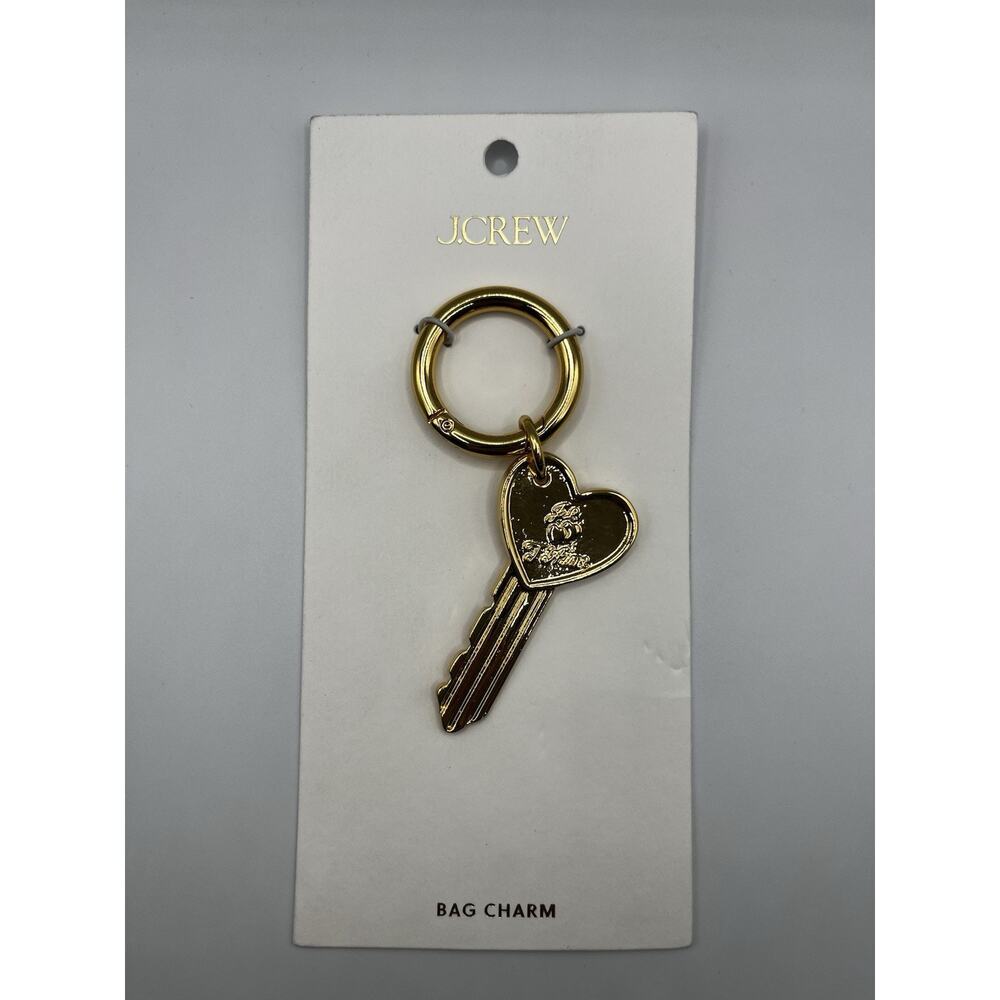 J Crew Key Bag Charm in Rich Gold Tone 3.5"